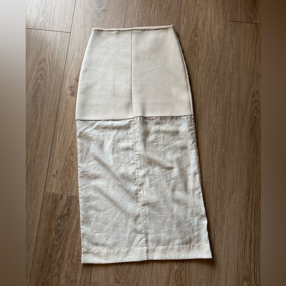 ZARA contrasting knit midi skirt